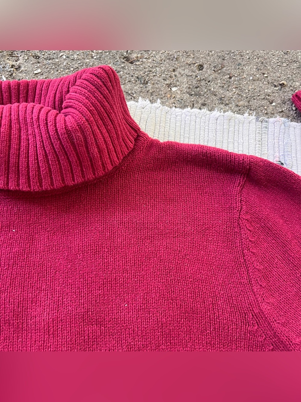 Vtg cotton Pink Turtleneck Sweater soft chunky knit